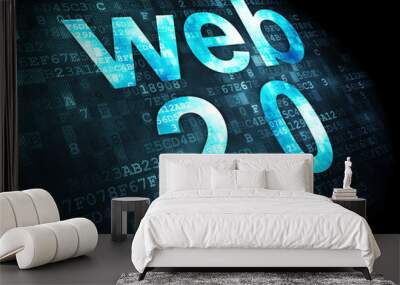 SEO web design concept: Web 2.0 on digital background Wall mural