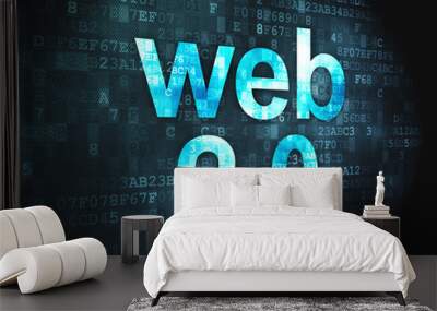 SEO web development concept: Web 2.0 on digital background Wall mural