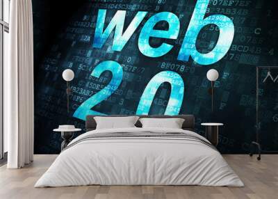 SEO web development concept: Web 2.0 on digital background Wall mural