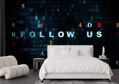 Social media concept: Follow us on Digital background Wall mural