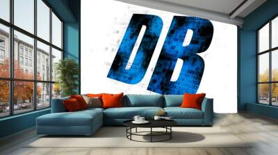 Stock market indexes concept: Pixelated blue text DB on Digital background Wall mural