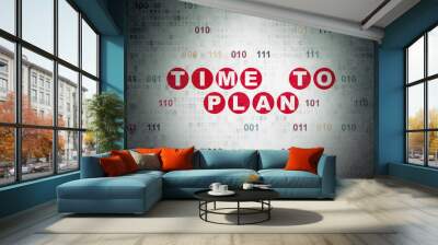 Timeline concept: Time to Plan on Digital Data Paper background Wall mural