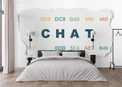 Web design concept: Chat on Torn Paper background Wall mural