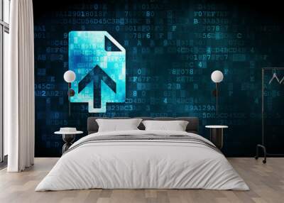 Web design concept: Upload on digital background Wall mural