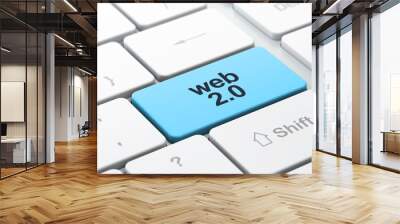 Web design SEO concept: computer keyboard with Web 2.0 Wall mural