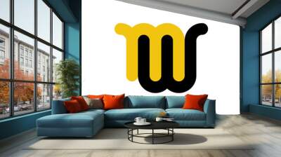 Abstract letters M and W logo template. Business logo template. Vector Wall mural