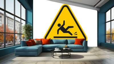 Wet floor sign. Vector Wall mural