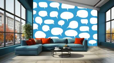 Set of speech bubbles. Blank empty vector white speech bubbles. Cartoon balloon word design. Wall mural