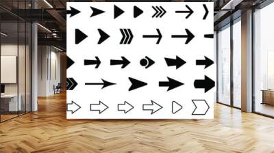 Set of vector arrow icons. Collection of pointers. Wall mural