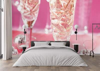 champagne glasses on celebration table Wall mural