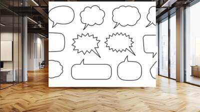 Speech bubble, speech balloon, chat bubble line art icon for apps and websites. Wall mural