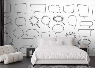 Speech bubble, speech balloon, chat bubble line art vector icon for apps and websites Wall mural