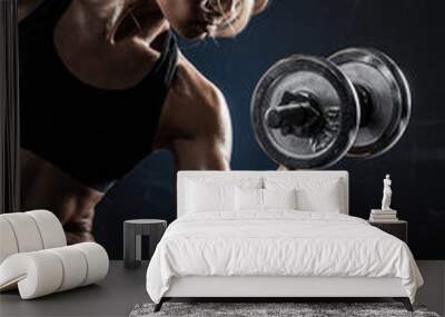 Fitness with dumbbells Wall mural