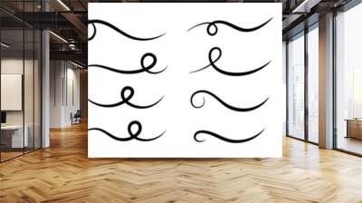 Underline text. Hand drawn collection of curly swishes, swashes, swoops. Calligraphy swirl. Highlight text elements. Wall mural