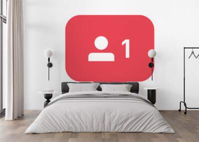 Vector image of follower notification icon. Wall mural