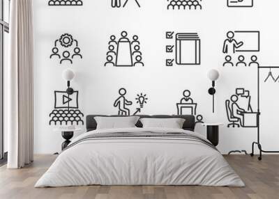 Vector set of training line icons. Wall mural