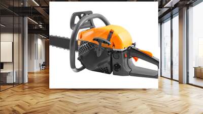 Portable gasoline chainsaw isolated on white background. Modern petrol chainsaw.
 Wall mural