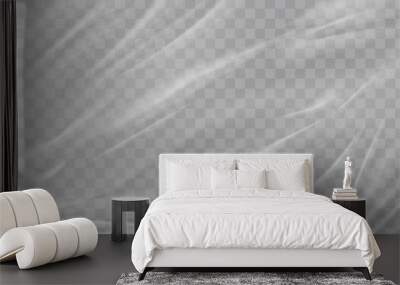 Realistic plastic wrap texture . Stretched polyethylene cover.  Wall mural