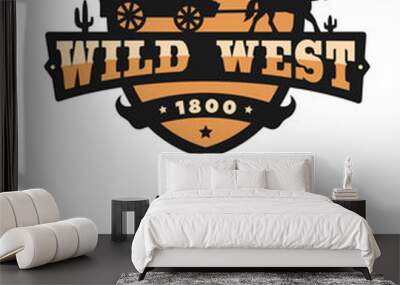 Old Wild West. Logo of emblem. Wall mural