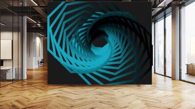 Abstract octagonal tunnel. Blue and white shape on a gray background. Science and technology vector illustration. Wall mural