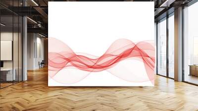 Abstract red wave. Vector background. Design element. Eps 10 Wall mural