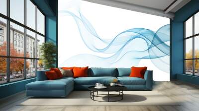 Blue wave pattern. Vector template. Abstract decor element. Eps 10 Wall mural