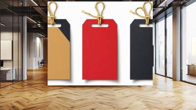 Collection of lifelike isolated empty price tags for black friday discounts as decorative elements Wall mural