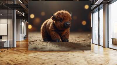 cute little toy bison Wall mural