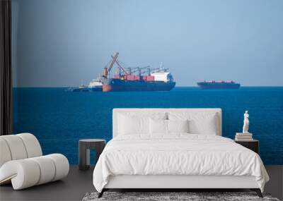 Bulk carrier at sea Wall mural