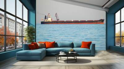 Bulk carrier at sea Wall mural