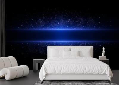 Eps 10 vector sparkling bright blue dust, shiny glowing luxury background. Wall mural