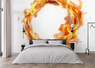 Fire Circle on Transparent Background Wall mural