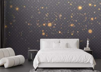 Glowing light effect with many glitter particles isolated on transparent background. Vector star cloud with dust. Wall mural