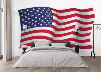 United States waving flag. Vector illustration of waving flag of USA Wall mural