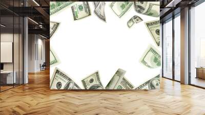 Money background. Hundred dollars of America. Usd cash money fal Wall mural