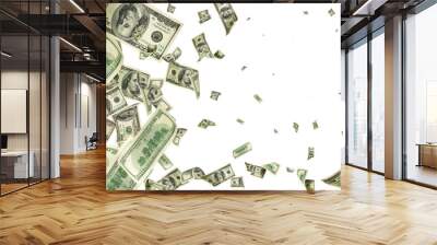 money background. hundred dollars of america. usd cash money falling. Wall mural