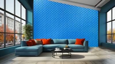 Nylon blue texture. Dark polyester fiber material for sport cloth or abstract weave background. Carbon pattern for wallpaper, graphic design. Wall mural