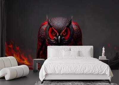 red owl Wall mural