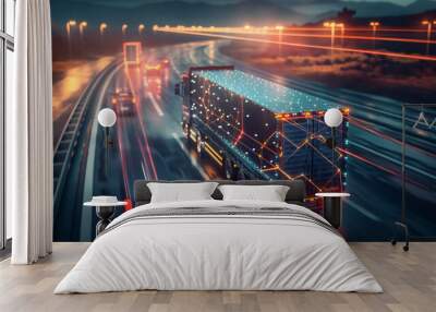 The impact of technology on transportation and logistics Wall mural