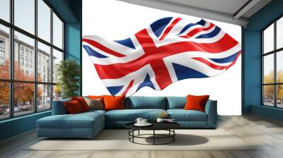 UK flag waving on transparent background Wall mural