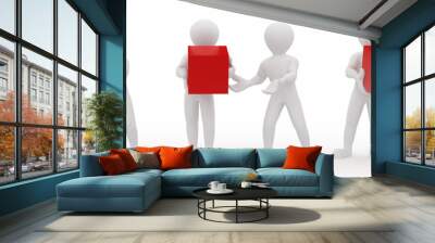 conceptual image of teamwork. 3d Wall mural