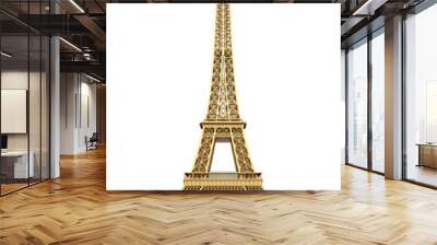 Eiffel Tower golden isolated on a white background Wall mural