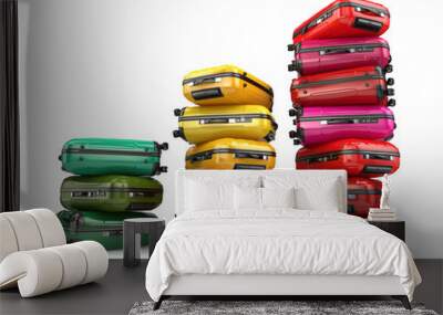 Heap of baggage.Travel or tourism development concept. Grouth of Wall mural