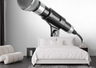 Microphone isolated on white. Caraoke or news concept. Wall mural