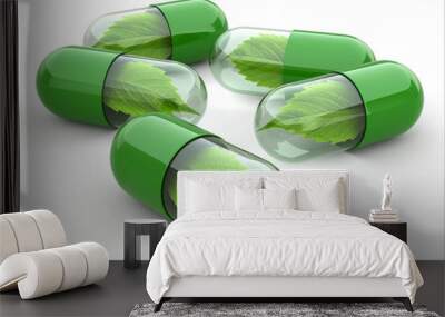 Natural vitamin pills. Alternative medicine. Wall mural