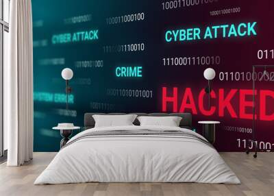 Hacked information concept Wall mural