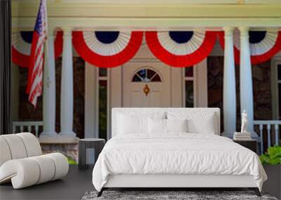 American Home with 4 of july decorations Wall mural