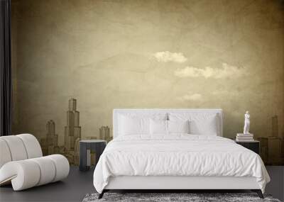 Old Chicago - Vintage Design Wall mural