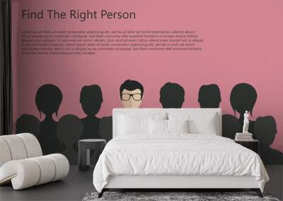 Find the right person for the job concept. Flat vector design Wall mural