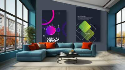 Set of brochure, annual report, flyer design templates. Vector illustrations for business presentation, business paper, corporate document cover and layout template designs Wall mural